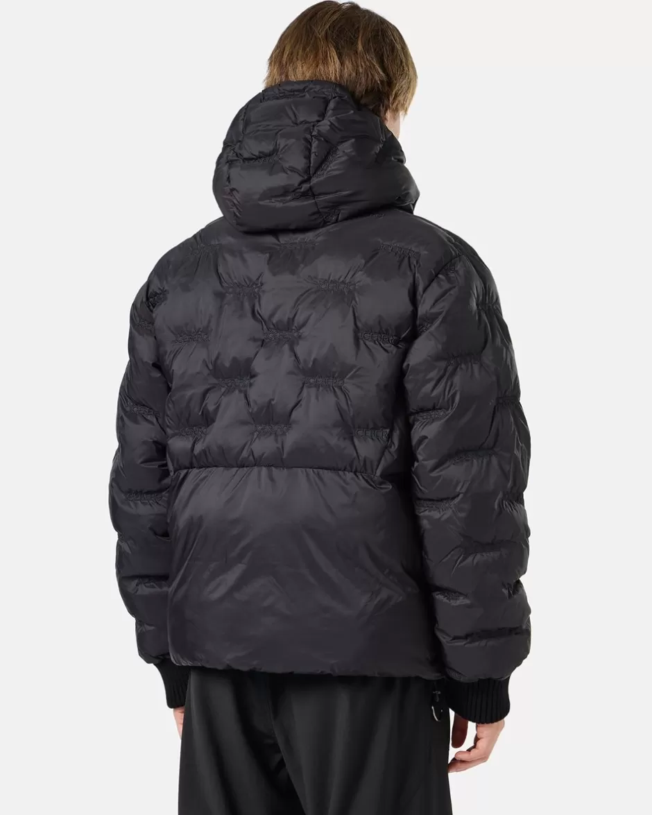 Cheap Imitation Down Nylon Jacket With Allover Embroidery And Central Zip Outerwear